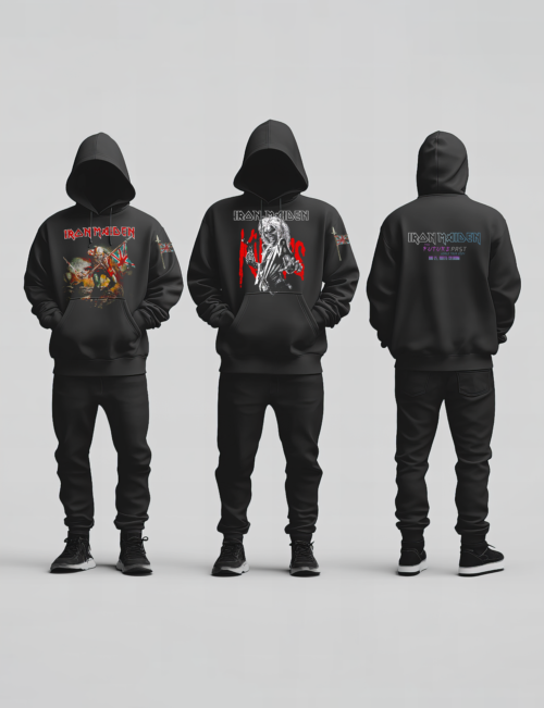 Hoodie Iron Maiden Con Tour en Espalda